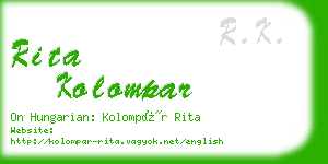 rita kolompar business card